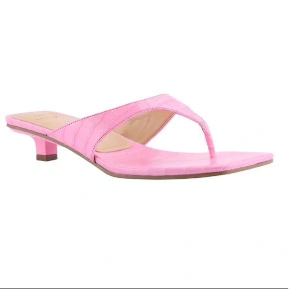 Marc Fisher Faren croc-leather thong low heel sandals - Picture 5 of 7